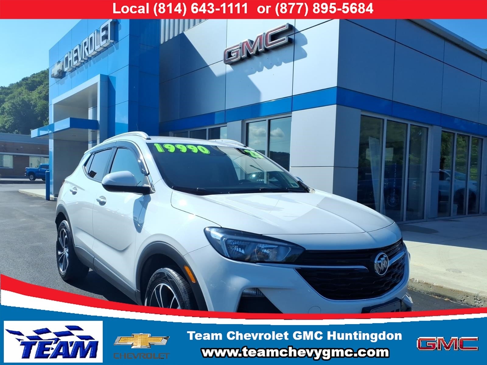 2023 Buick Encore GX Select in Summit White — front three-quarter view