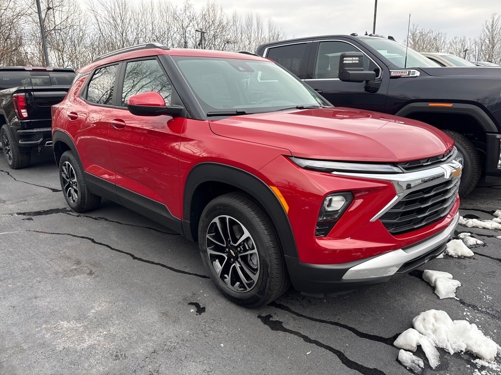 2026 Chevrolet Trailblazer LT in Apex Red — front three-quarter view